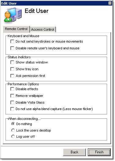 Reflector User Settings