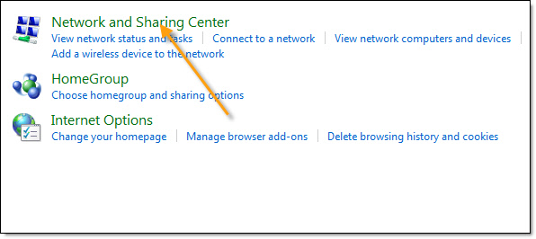 Network and Sharing Center