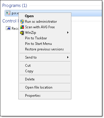Problem Steps Recorder As Admin