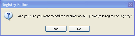 Registry Confirm Window